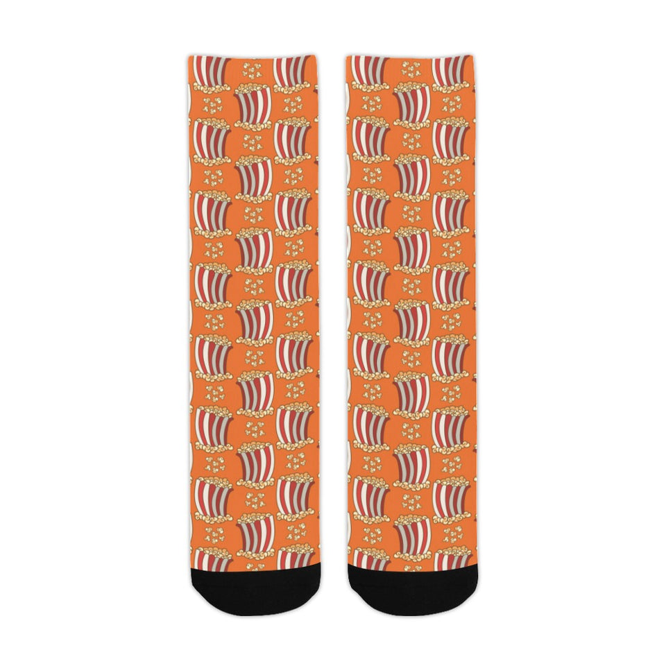 Popcorn Pattern Print Design 05 Crew Socks