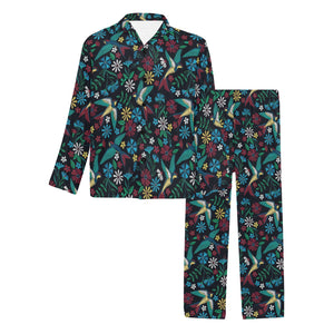 Swallow Pattern Print Design 04 Men's Long Pajama Set