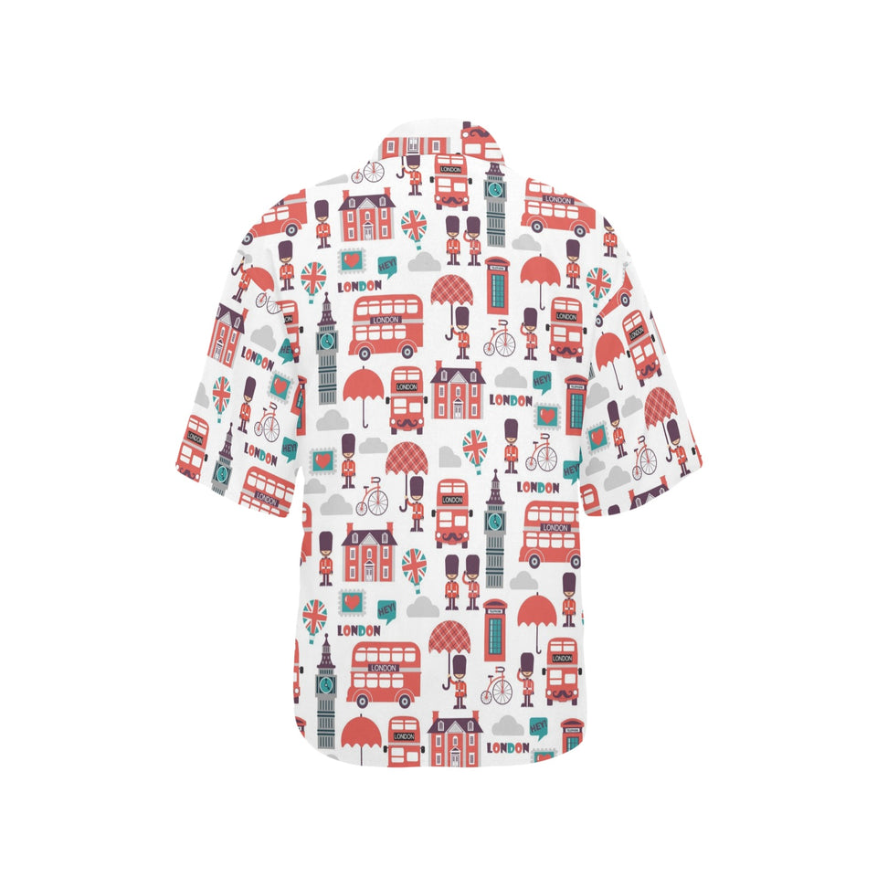 British Pattern Print Design 02 Women's All Over Print Hawaiian Shirt