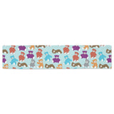 Teddy Bear Pattern Print Design 03 Table Runner