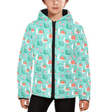 Snail Pattern Print Design 01 Kids' Boys' Girls' Padded Hooded Jacket