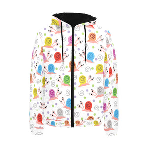 Snail Pattern Print Design 05 Men's Padded Hooded Jacket(ModelH42)