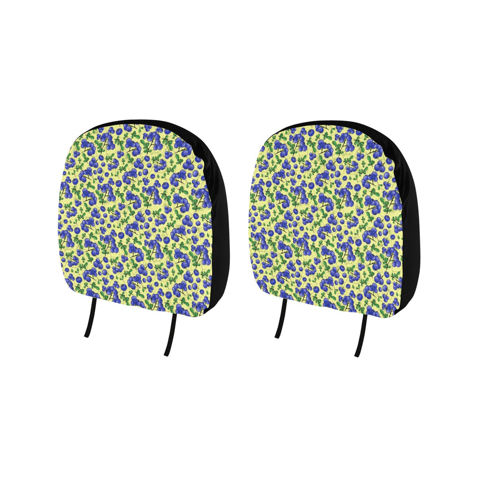 Blueberry Leaves Pattern Car Headrest Cover