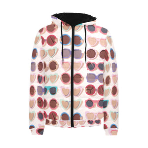 Sun Glasses Pattern Print Design 04 Men's Padded Hooded Jacket(ModelH42)