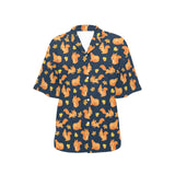 Squirrel Pattern Print Design 05 Women's All Over Print Hawaiian Shirt