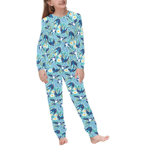 Swallow Pattern Print Design 05 Kids' Boys' Girls' All Over Print Pajama Set