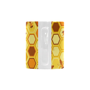 Bee and Honeycomb Pattern Classical White Mug (FulFilled In US)