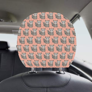 Raccoon Heart Pattern Car Headrest Cover