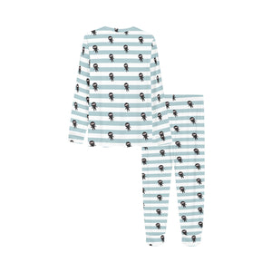 Ninja Pattern Stripe Background Kids' Boys' Girls' All Over Print Pajama Set