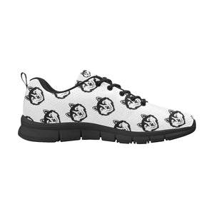 Siberian Husky Pattern Men's Sneakers Black