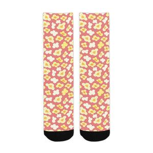 Popcorn Pattern Print Design 01 Crew Socks