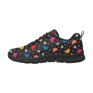 Colorful Crow Pattern Men's Sneakers Black