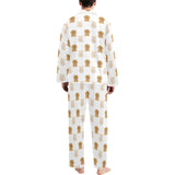 Golden Retriever Pattern Print Design 03 Men's Long Pajama Set