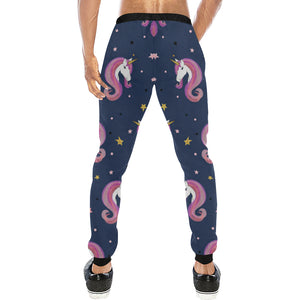 Unicorn Head Pattern Unisex Casual Sweatpants