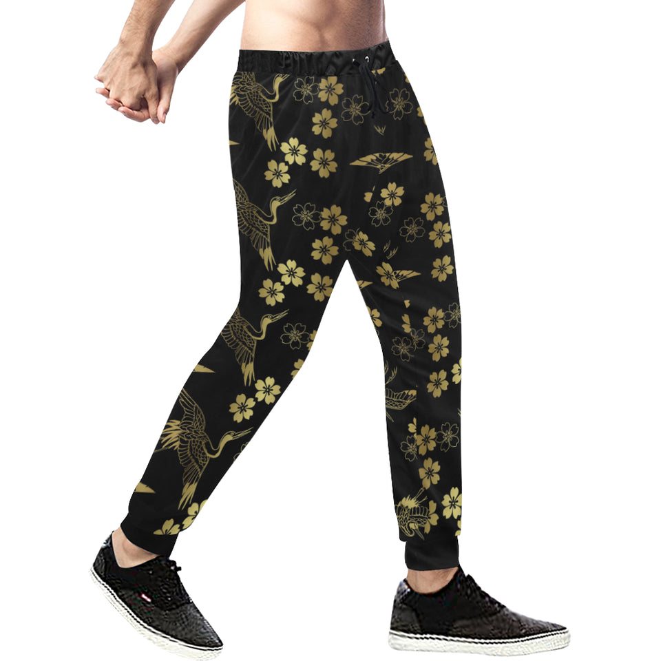 Gold Japanese Theme Pattern Unisex Casual Sweatpants