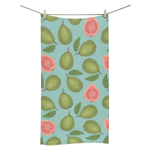 Guava Pattern Green Background Bath Towel