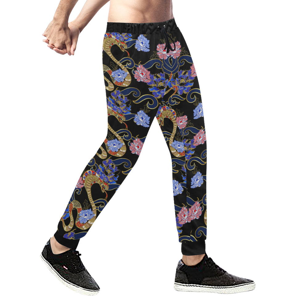 Snake Flower Pattern Unisex Casual Sweatpants