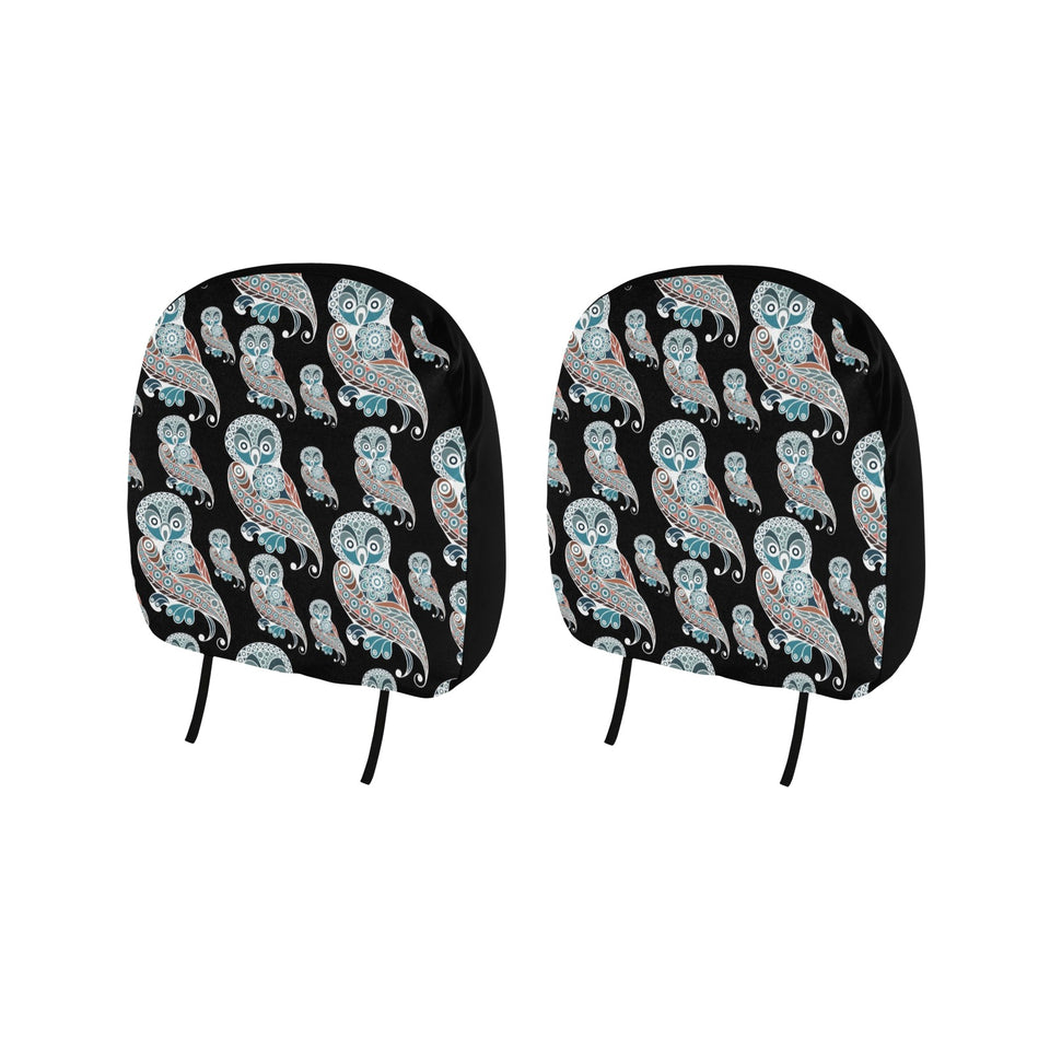 Owl Tribal Pattern Car Headrest Cover