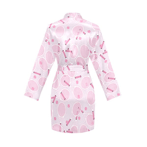 Tennis Pattern Print Design 02 Women's Long Sleeve Belted Night Robe