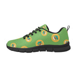 Bonsai Pattern Green Background Men's Sneakers Black