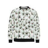 White Orchid Pattern Men's Crew Neck Sweatshirt