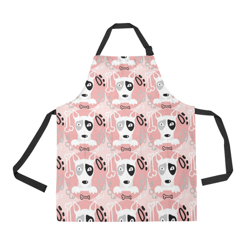 Bull Terrier Pattern Print Design 03 Adjustable Apron