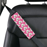 Poodle Pattern Pink background Car Seat Belt Cover