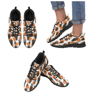 Carrot Pattern Print Design 02 Women's Sneakers Black