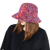 Pink Chameleon Lizard Butterfly Pattern Unisex Bucket Hat