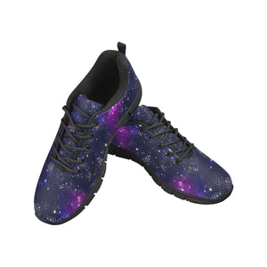 Space Galaxy Pattern Men's Sneakers Black