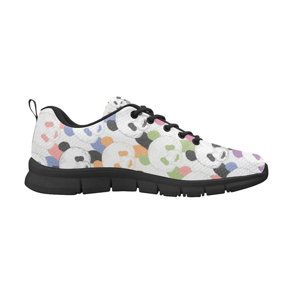 Colorful Panda Pattern Men's Sneakers Black