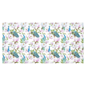 Peacock Pink Flower Pattern Tablecloth