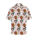 Red Dragon Hibiscus Pattern Men's All Over Print Hawaiian Shirt