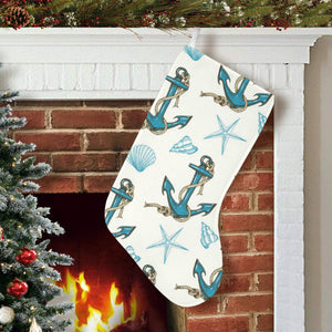 Anchor Shell Starfish Pattern Christmas Stocking