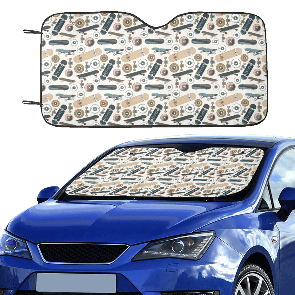 Skate Board Pattern Print Design 01 Car Sun Shade