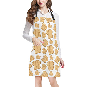 Bread Toast Pattern Print Design 05 Adjustable Apron