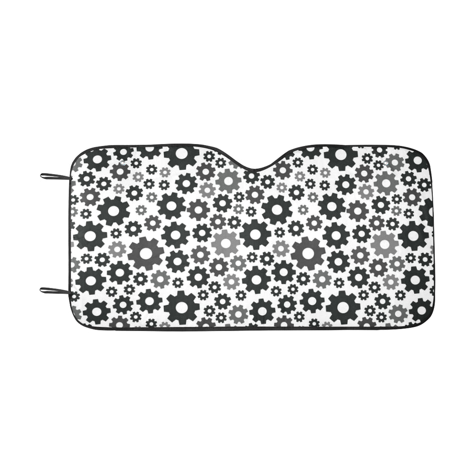 Gear Pattern Print Design 01 Car Sun Shade