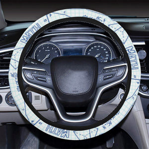 Math Pattern Print Design 03 Car Steering Wheel Cover