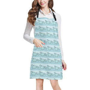 Hippopotamus Pattern Print Design 02 Adjustable Apron