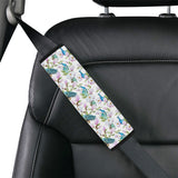 Peacock Pink Flower Pattern Car Seat Belt Cover