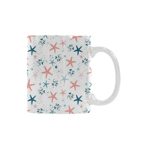 Starfish Pattern Background Classical White Mug (FulFilled In US)