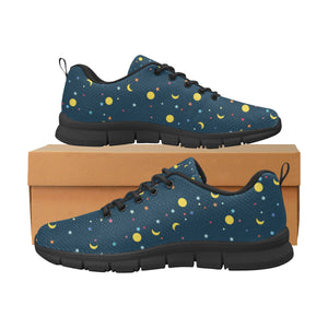 Moon Star Pattern Men's Sneakers Black