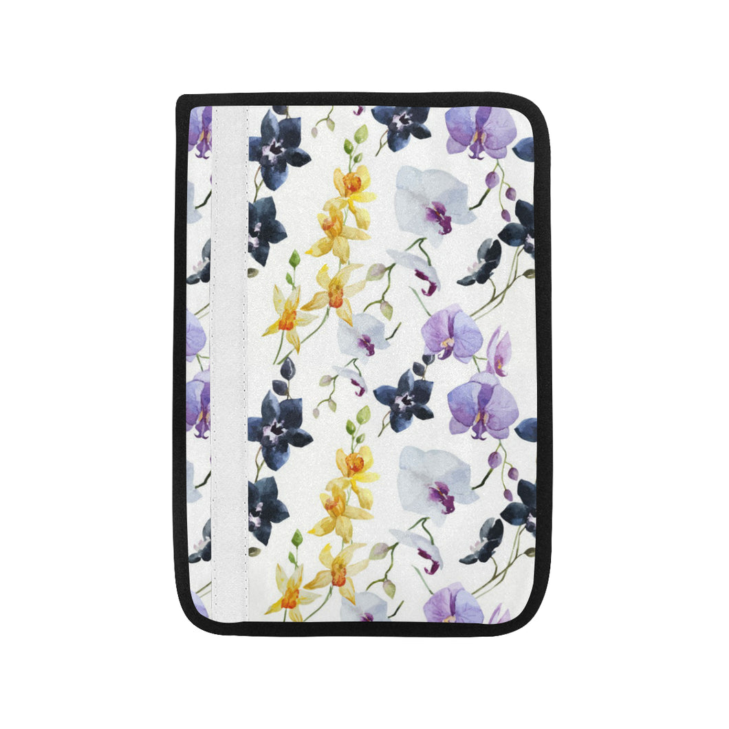 Orchid Pattern Background Car Seat Belt Cover