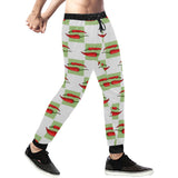 Red Chili Pattern Green White background Unisex Casual Sweatpants