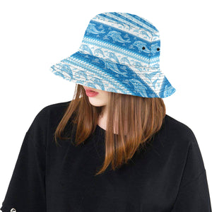 Dolphin Tribal Pattern Ethnic Motifs Unisex Bucket Hat