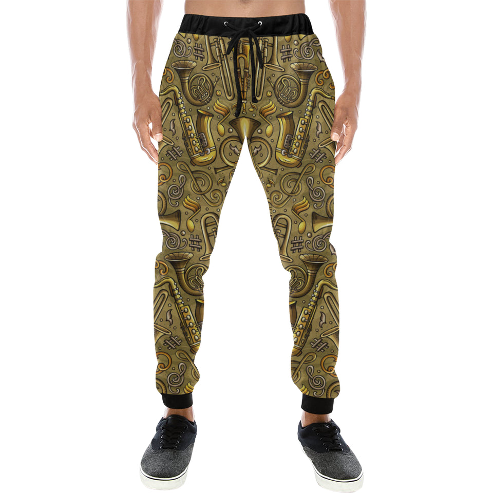 Saxophone Gold Pattern Unisex Casual Sweatpants