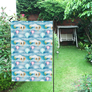 Hot Air Balloon in Night Sky Pattern House Flag Garden Flag