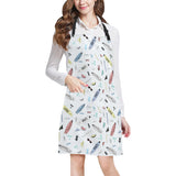 Surfboard Pattern Print Design 01 Adjustable Apron