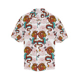 Red Dragon Hibiscus Pattern Men's All Over Print Hawaiian Shirt