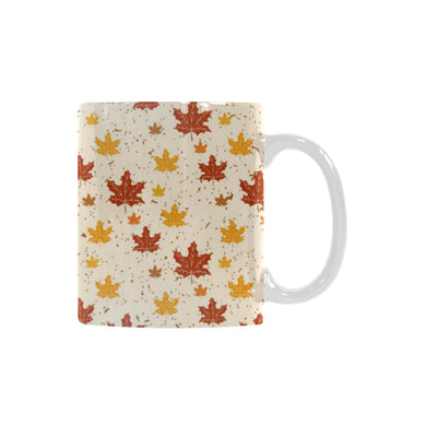 Red and Orange Maple Leaves Pattern Classical White Mug (FulFilled In US)